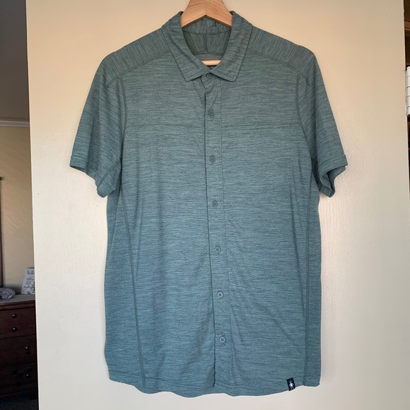 Smartwool Men's Green Button Down Casual Shirt Sz.S Shirt Sleeve Classic - Picture 1 of 9